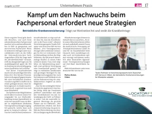 Abschnitt eines Artikels mit dem Titel: Kampf um den Nachwuchs beim Fachpersonal erfordert neue Strategien