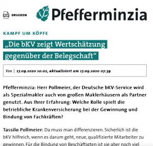 Artikel Ausschnitt mit dem Titel